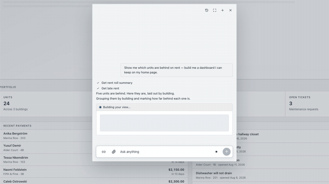 Vendo builds a rent dashboard inside a property management product.